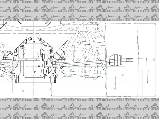 View on rear of drivetrain